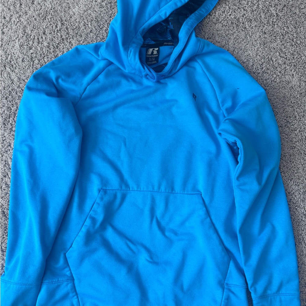 Russell Athletic Teal Blue Tech Fleece Hoodie